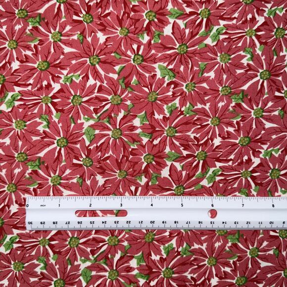 Christmas Poinsettias | Renee Nanneman of Need'l Love | Andover Fabrics | 1/2 YD - Picture 3 of 7